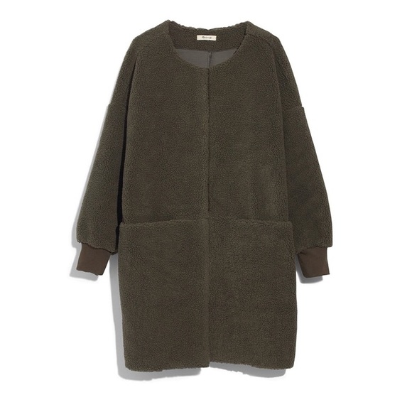 bonded fleece cocoon coat